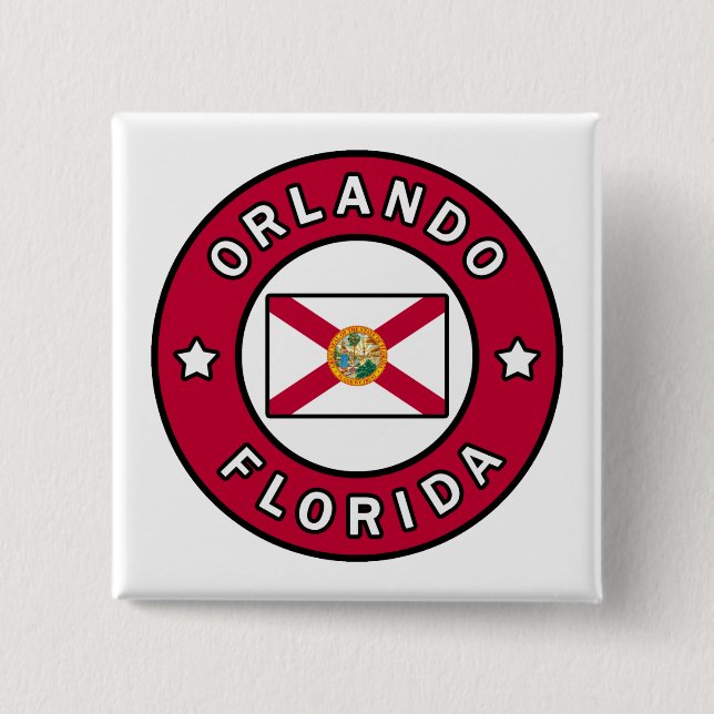 Orlando Florida 2 Inch Square Button (Front)