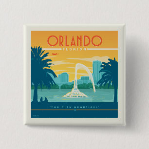 Orlando Florida 2 Inch Square Button