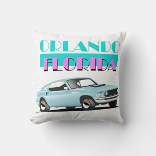 Orlando Florida 80s poster Throw Pillow