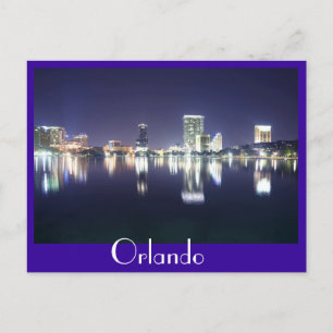 Orlando, Florida at night as seen from Lake Eola Postcard