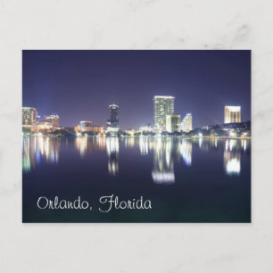 Orlando, Florida at night as seen from Lake Eola Postcard