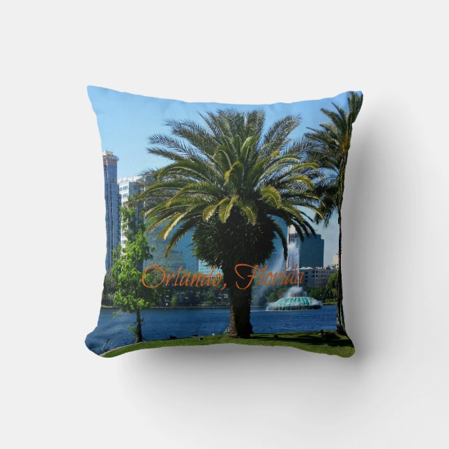 Orlando Florida Cityscape Throw Pillow (Front)