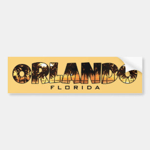 Orlando Florida palm trees bumper sticker