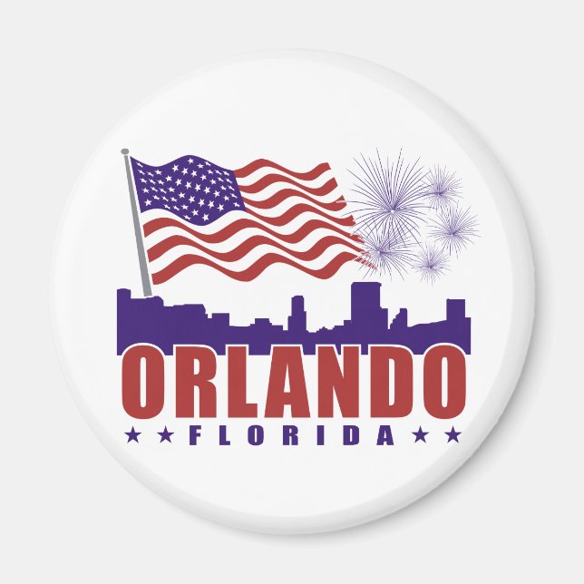 Orlando Florida Patriotic Magnet (Front)