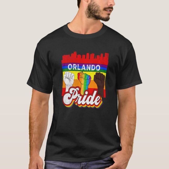 Orlando Florida Pride Rainbow Gay Pride Flag  Lgbt T-Shirt (Front)