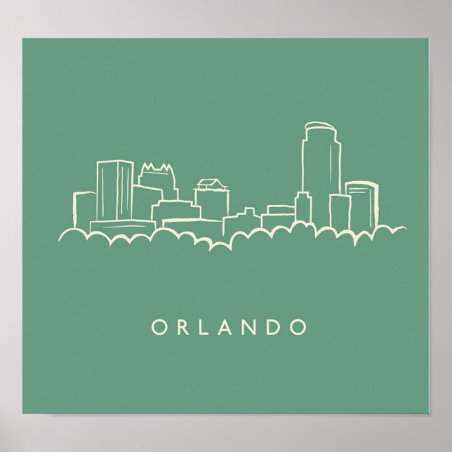 Orlando Florida Skyline Poster (Front)