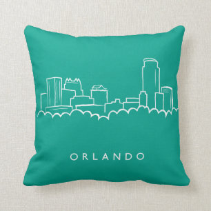 Orlando Florida Skyline Throw Pillow