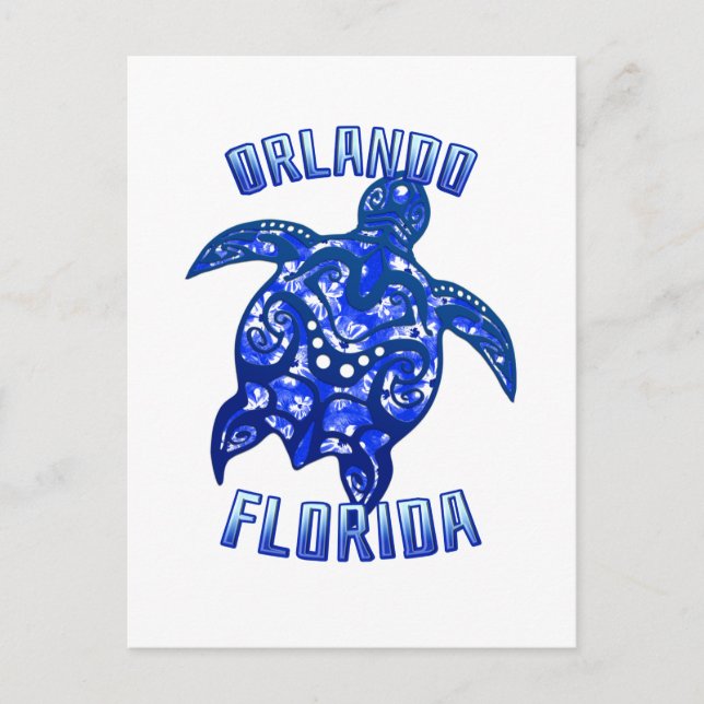 Orlando Florida Vacation Tribal Turtle Postcard (Front)