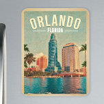 Orlando Florida Vintage High buildings Palm 1960s Magnet<br><div class="desc">Vintage Orlando High buildings and sea with palm. Orlando in Florida. This retro design makes a great Christmas or Birthday gift for fans of Orlando beach. The retro summer vibes design is a perfect gift for travel lovers and destinations fans.</div>