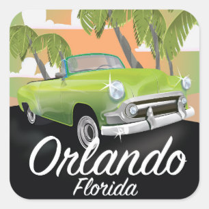 Orlando Florida vintage travel poster Square Sticker
