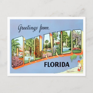 Orlando, Floride Vintage Big Lettres Carte postale