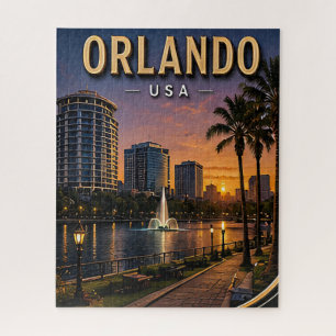 Orlando Lake Eola and Downtown Skyline Jigsaw Puzzle