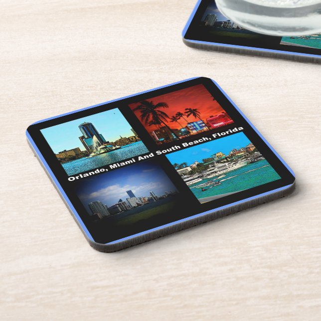 Orlando, Miami, South Beach Collage Coaster (Left Side)