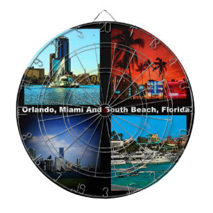 Orlando, Miami, South Beach Collage Dartboard