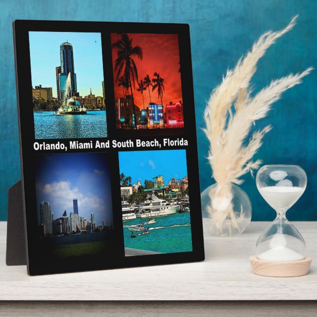 Orlando, Miami, South Beach Collage Plaque (Side)