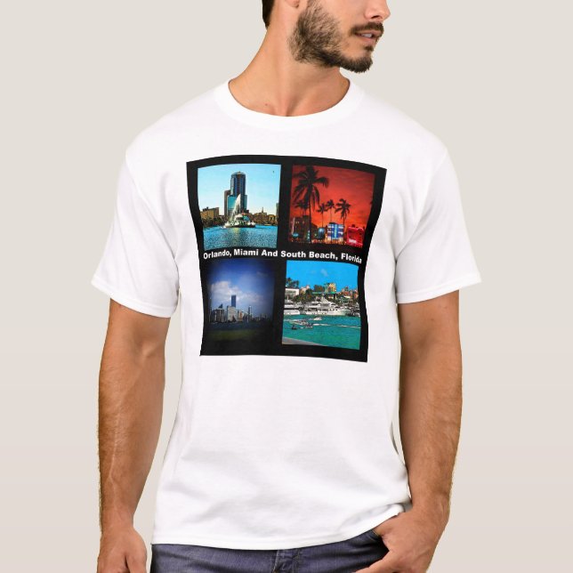 Orlando, Miami, South Beach Collage T-Shirt (Front)