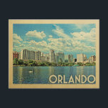 Orlando Postcard Florida Vintage Travel<br><div class="desc">Orlando Florida design in Vintage Travel style featuring an expansive city skyline view with water and swan in the foreground.</div>