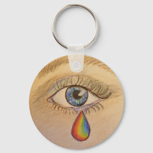 Orlando Rainbow Teardrop by Carol Zeock Keychain
