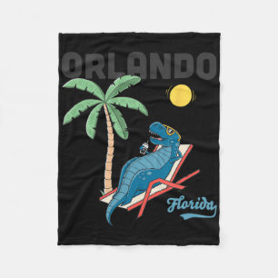 Orlando Shirts Kids Florida Dinosaur T-rex Family  Fleece Blanket