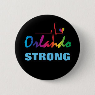 Orlando Strong Rainbow Pulse Heart LGBT Round 2 Inch Round Button