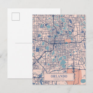 Orlando United States Breezy City Map Travel Postcard