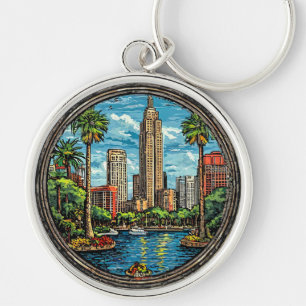 Orlando View with Skyscrapers Keychain