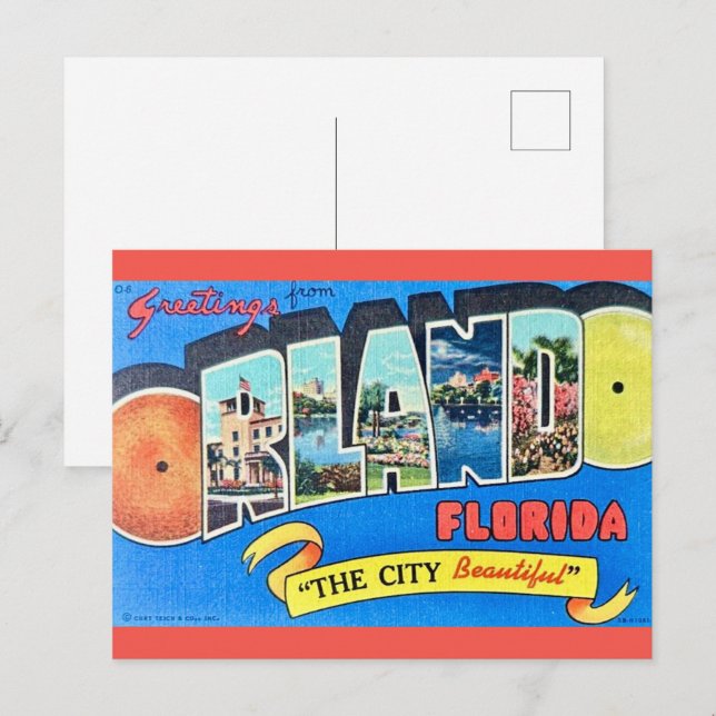 Orlando Vintage Greeting Postcard (Front/Back)