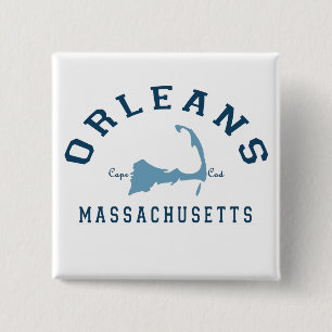 Orleans Cape Cod. 2 Inch Square Button