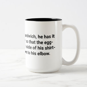 Orlo Makes An Egg-Salad Mess Hankamer Artjunkhaus Two-Tone Coffee Mug