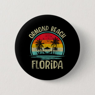 Ormond Beach Florida Palm Tree Family Summer 2 Inch Round Button