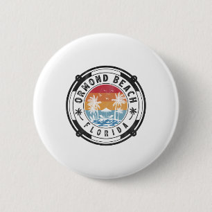 Ormond Beach Florida Summer Vacation Vintage Sunse 2 Inch Round Button