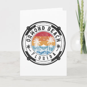 Ormond Beach Florida Summer Vacation Vintage Sunse Card