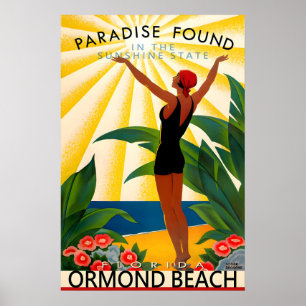 Ormond Beach Florida Travel Poster New Volusia