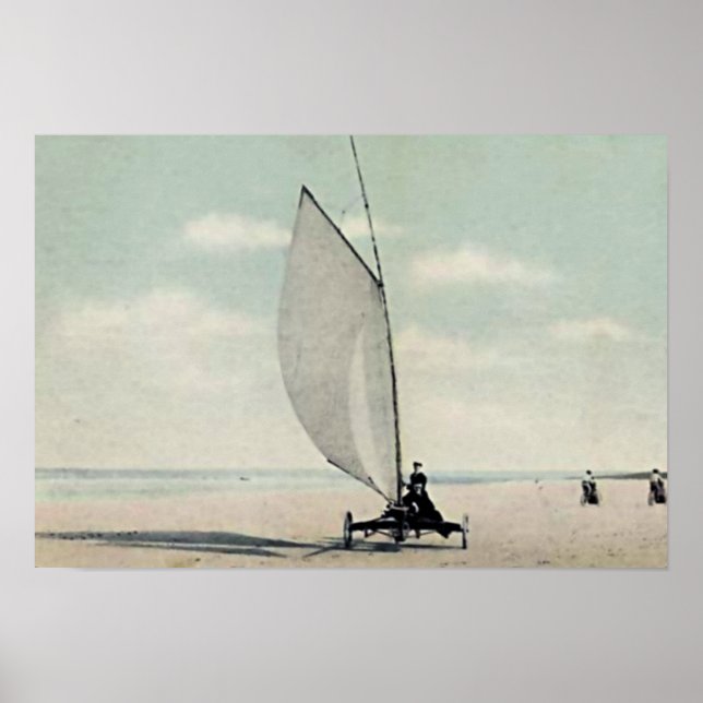 Ormond Beach, Florida Windsailing on Beach Poster (Front)