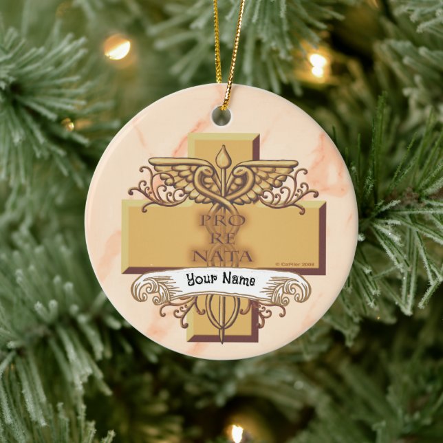 Orn caduceus nurse  ceramic ornament (Tree)