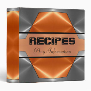 Ornage Grey Shiny Stainless Steel Metal 2 Binder