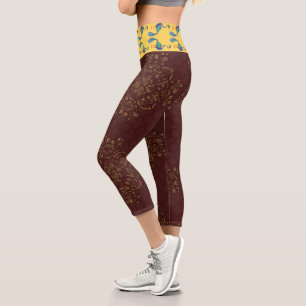 Ornament And Birds   Zazzle_Growshop. Capri Leggings