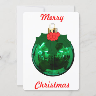 Ornament and Holly Christmas Card