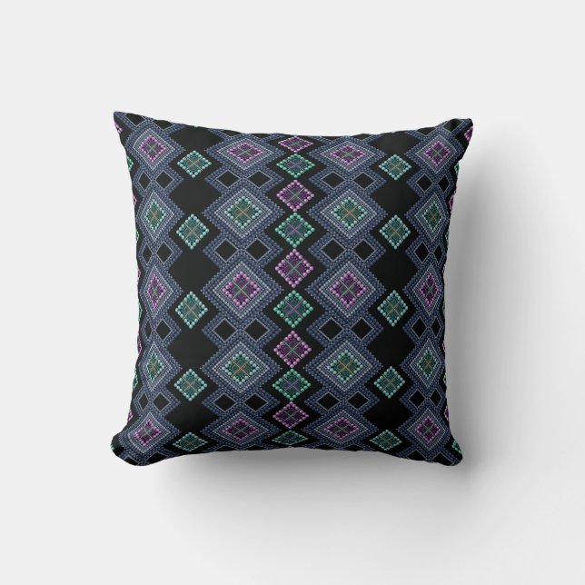 ornament, beads throw pillow (Front)