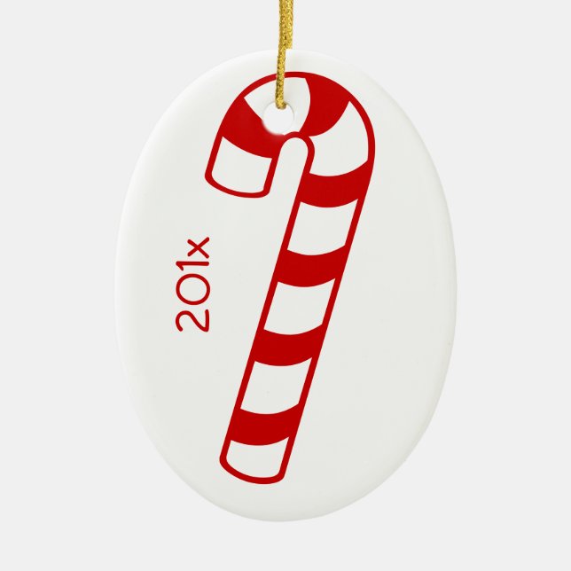 Ornament - Candy Cane with Name and Year (Front)