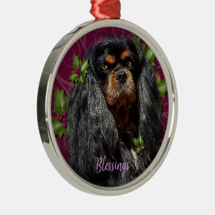 Ornament, Cavalier Spaniel Black and Tan Gift Metal Ornament
