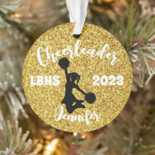 Ornament Cheerleader Black & Gold personnalisé