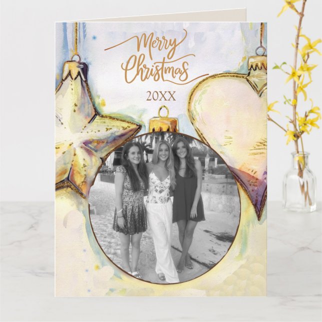 Ornament Christmas Card (Yellow Flower)