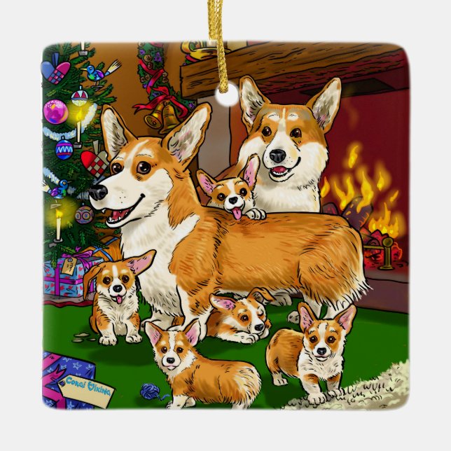 Ornament Christmas Corgis (Front)