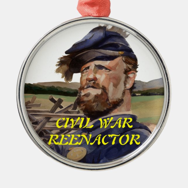 Ornament, Civil War Reenactor Metal Ornament (Front)