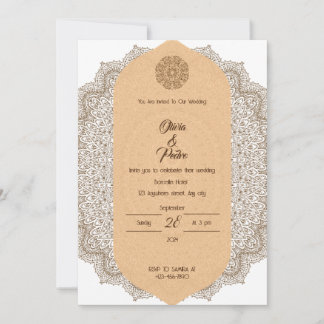 Ornament elegant Wedding invitation 