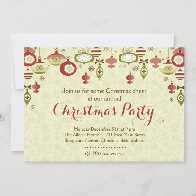 Ornament Exchange Chrismas Party Invitation (Front)