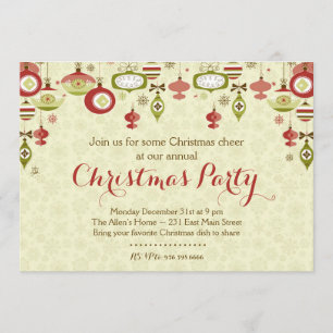 Ornament Exchange Chrismas Party Invitation
