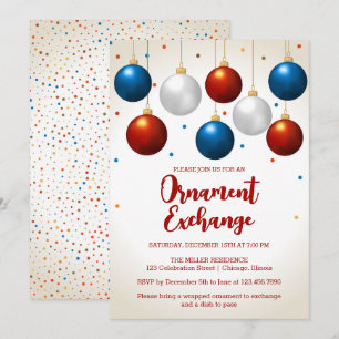 Ornament Exchange Christmas Party  Invitation