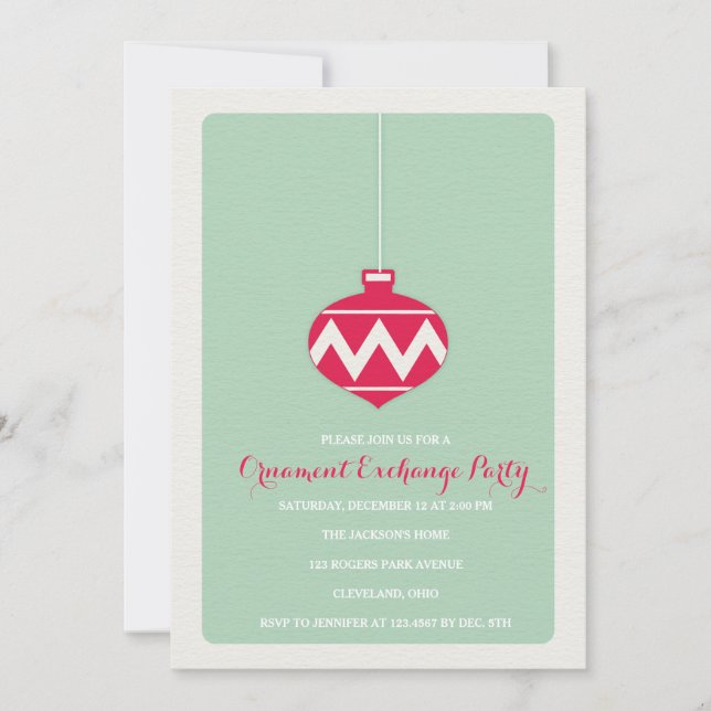 Ornament Exchange Fête Invitation (Devant)